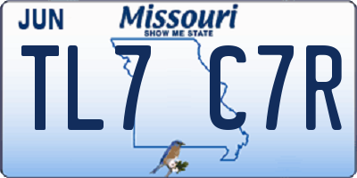 MO license plate TL7C7R