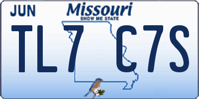 MO license plate TL7C7S