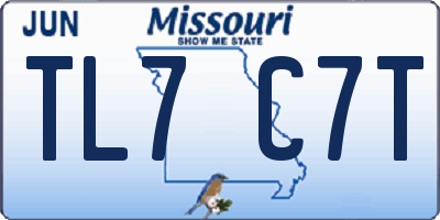 MO license plate TL7C7T
