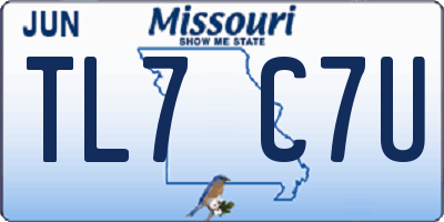 MO license plate TL7C7U
