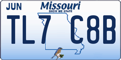 MO license plate TL7C8B