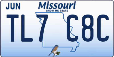 MO license plate TL7C8C