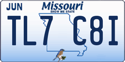 MO license plate TL7C8I
