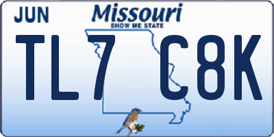 MO license plate TL7C8K