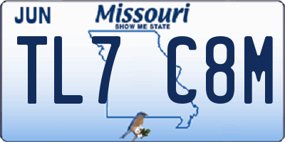 MO license plate TL7C8M