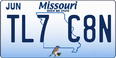 MO license plate TL7C8N