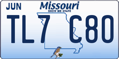 MO license plate TL7C8O