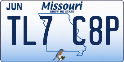 MO license plate TL7C8P
