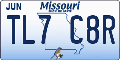 MO license plate TL7C8R