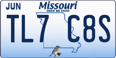 MO license plate TL7C8S