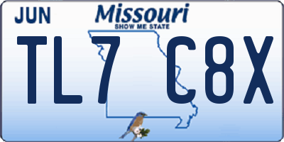 MO license plate TL7C8X