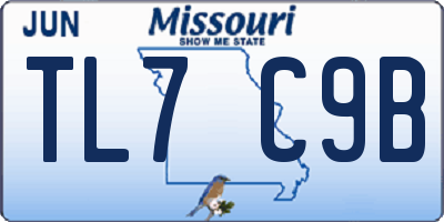 MO license plate TL7C9B