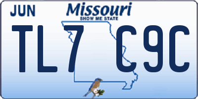 MO license plate TL7C9C