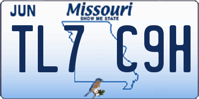 MO license plate TL7C9H