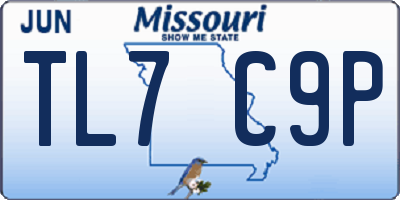 MO license plate TL7C9P