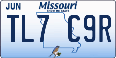 MO license plate TL7C9R