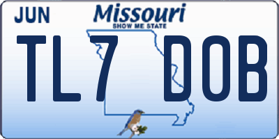MO license plate TL7D0B