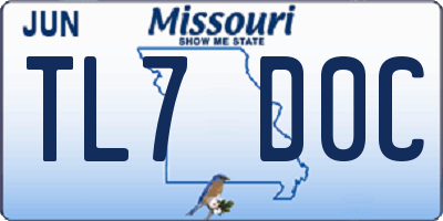 MO license plate TL7D0C