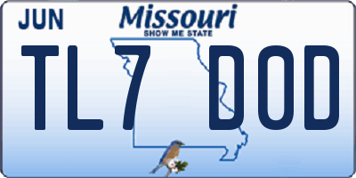 MO license plate TL7D0D