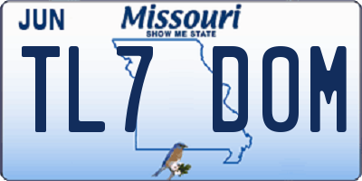 MO license plate TL7D0M