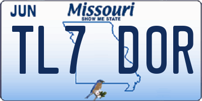 MO license plate TL7D0R