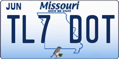 MO license plate TL7D0T