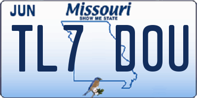 MO license plate TL7D0U