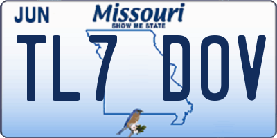MO license plate TL7D0V