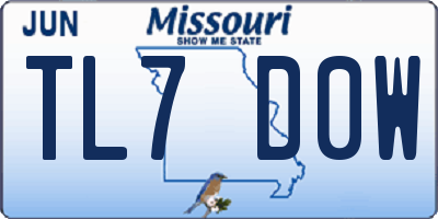 MO license plate TL7D0W