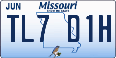 MO license plate TL7D1H