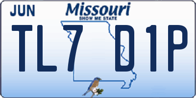 MO license plate TL7D1P