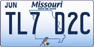 MO license plate TL7D2C