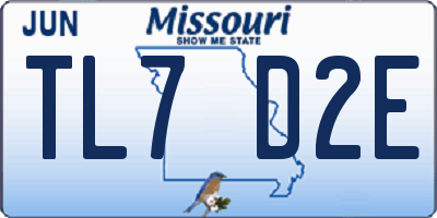 MO license plate TL7D2E
