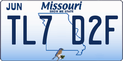 MO license plate TL7D2F