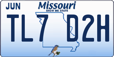 MO license plate TL7D2H