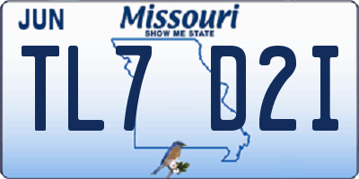 MO license plate TL7D2I