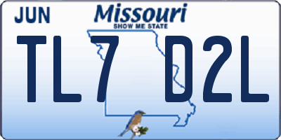 MO license plate TL7D2L