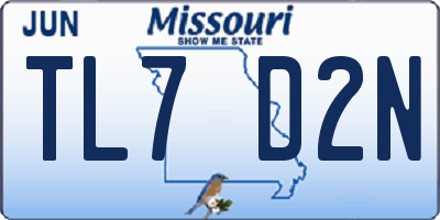 MO license plate TL7D2N
