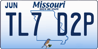MO license plate TL7D2P