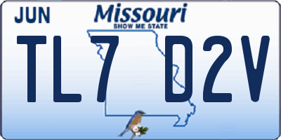 MO license plate TL7D2V