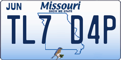MO license plate TL7D4P
