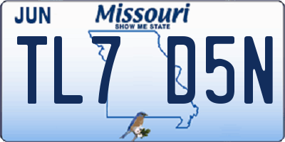 MO license plate TL7D5N