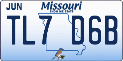 MO license plate TL7D6B
