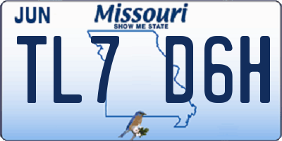 MO license plate TL7D6H