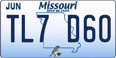 MO license plate TL7D6O