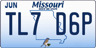 MO license plate TL7D6P