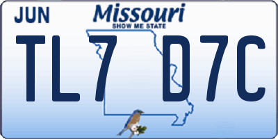 MO license plate TL7D7C