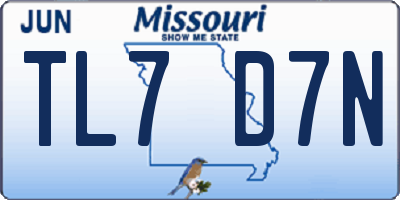 MO license plate TL7D7N
