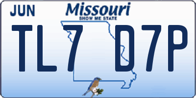 MO license plate TL7D7P