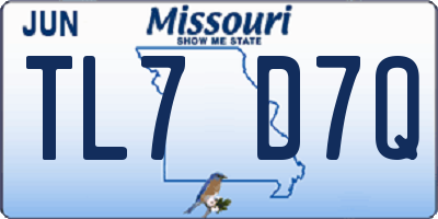 MO license plate TL7D7Q